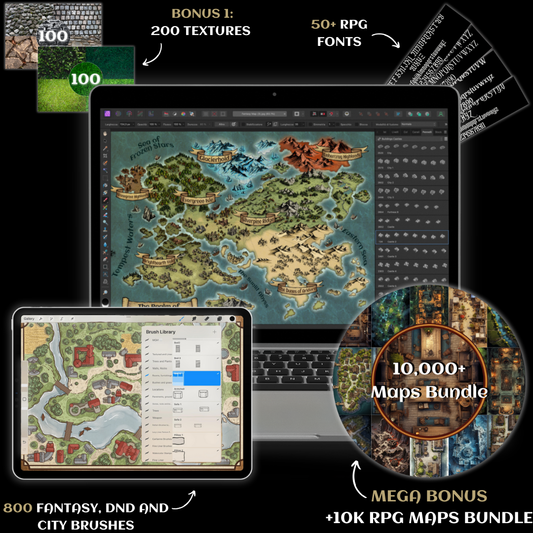 2/2 Complete RPG Map Making Bundle + 10k+ RPG Maps