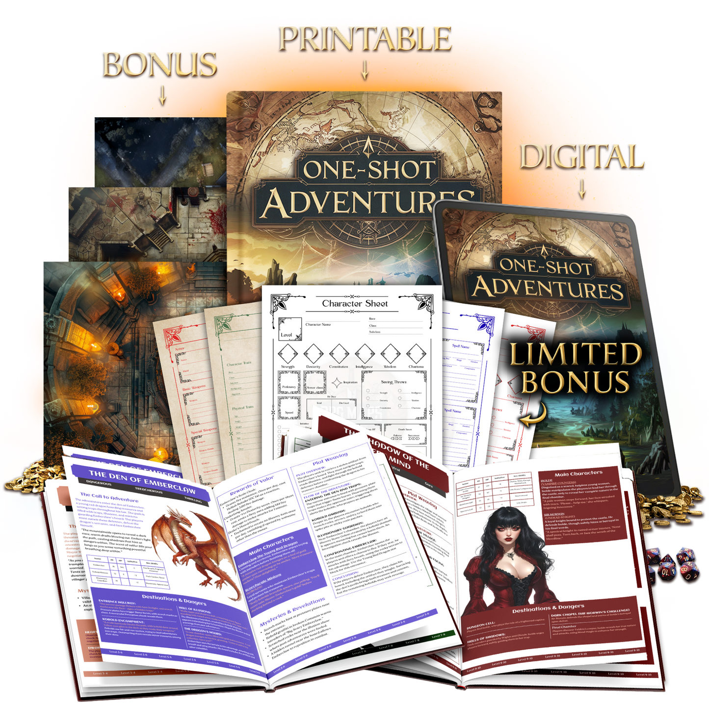 One-Shot Adventures Bundle & Journal (Pics)